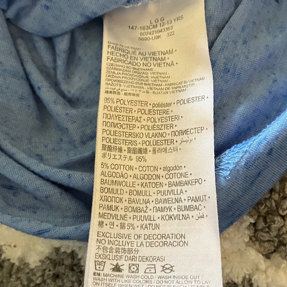 Hurley Boy’s Sz L (12-13 yrs) Lt Blue Heather Long Sleeve T-Shirt w/iconic logo - Picture 7 of 7